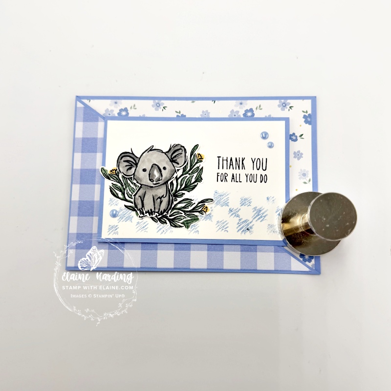 hydrangea hue landscape  fun fold thank you card with Wild Bunch
