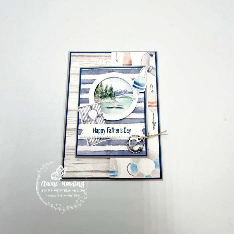 fun fold father's day card with Relaxing Waterside