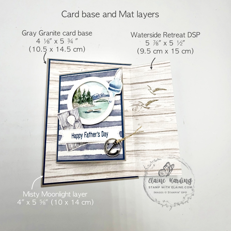 picture instructions for card base and mat layers Relaxing Waterside