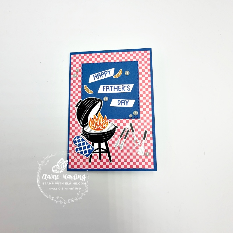 blueberry bushel father's day card with BBQ master