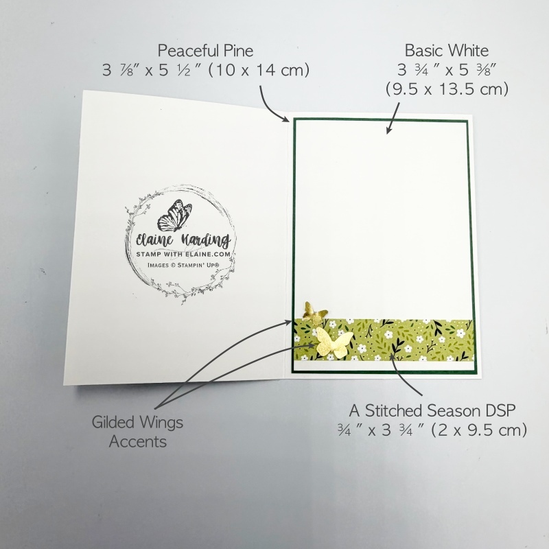 inside Gilded Wings birthday card