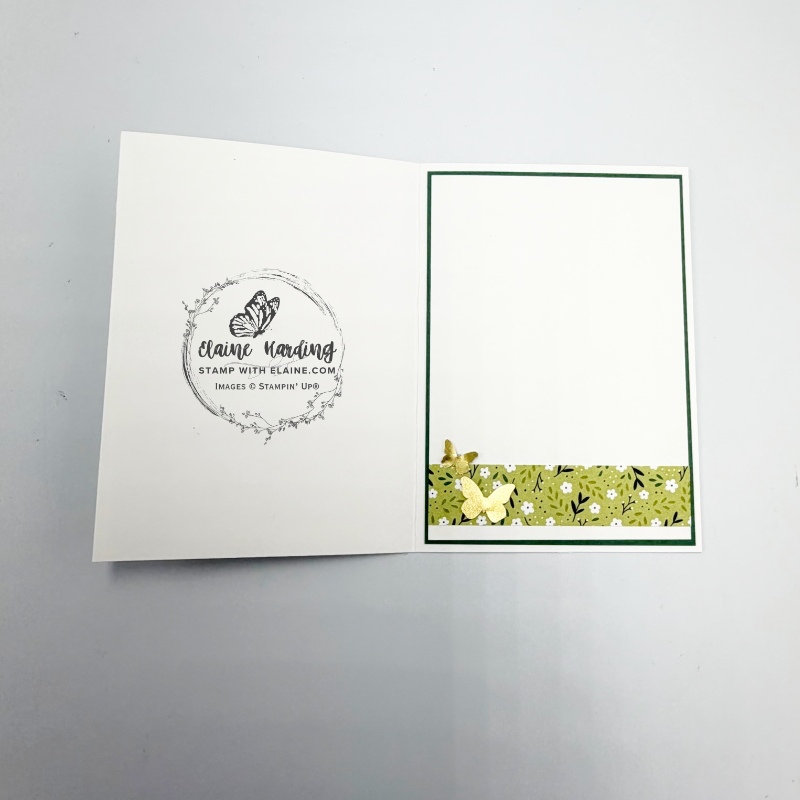 inside Gilded Wings birthday card with A Stitched Season DSP