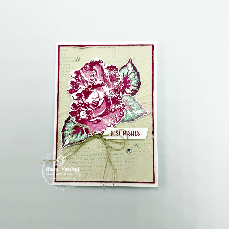 best wishes card with Begonia Belle product of the month Jul 26