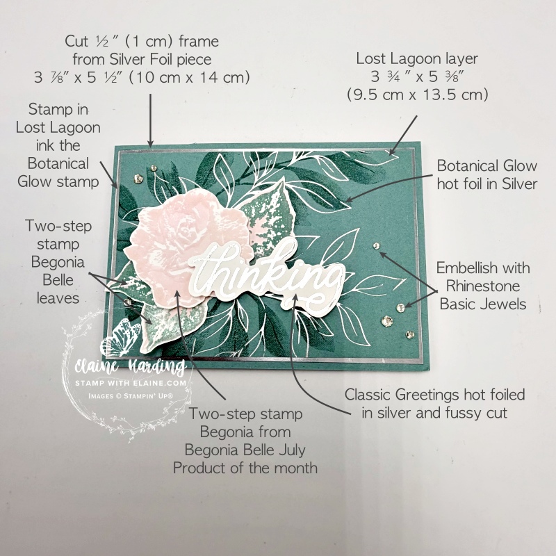 picture instructions for front of card