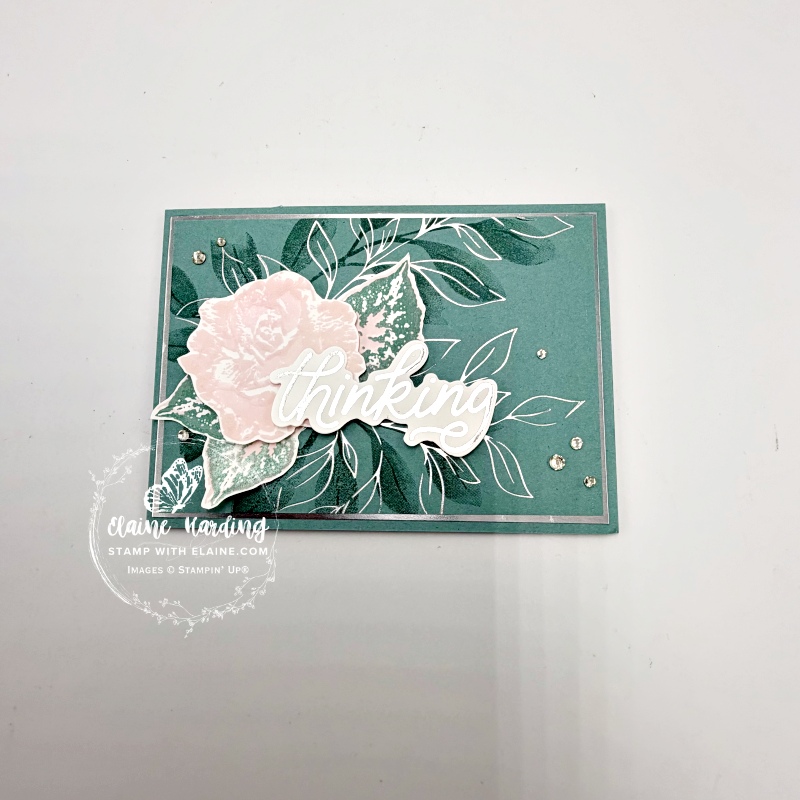 Thinking of you Lost Lagoon Botanical Glow hot foil with  hot foiled Classic Greetings