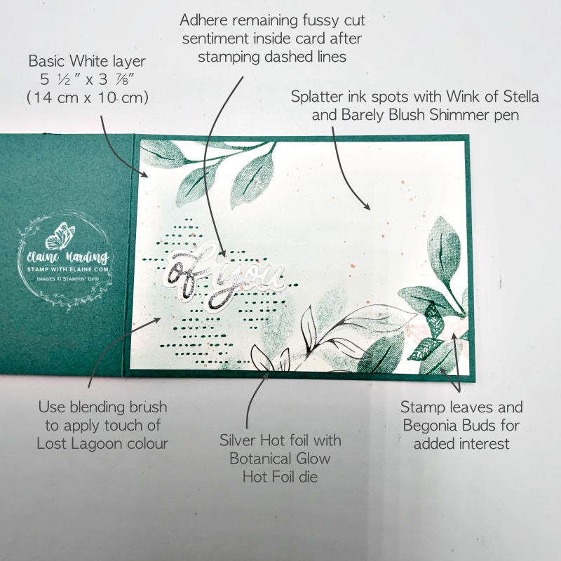 picture instructions for inside of card