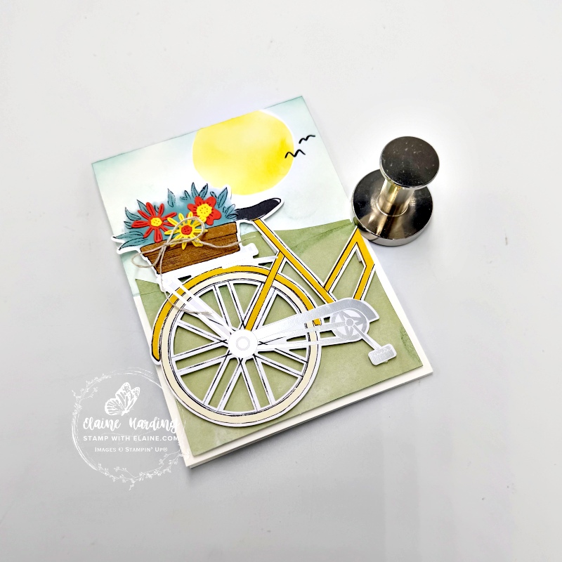 Altered card no 4 Bikes & Blooms easel card
