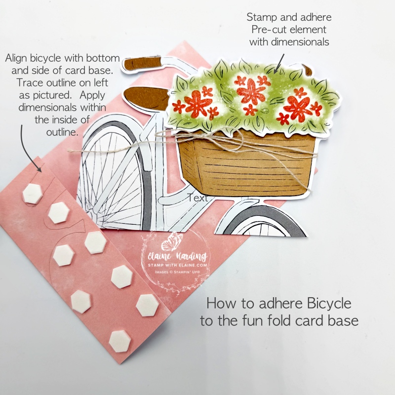 picture instructions on fun fold altered card 3 Bikes & Blooms