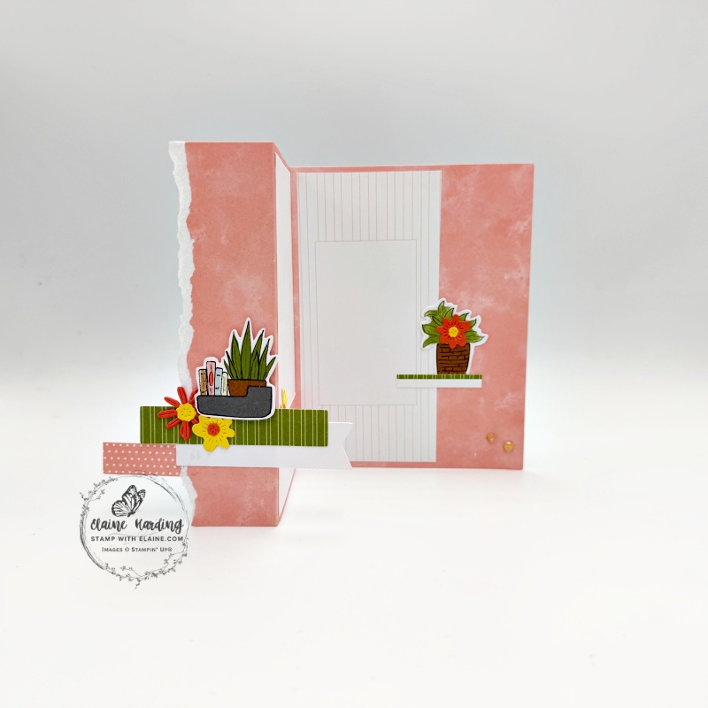 torn edge triforld altered paper pumpkin Bikes & Blooms card with Detailed Flora dies