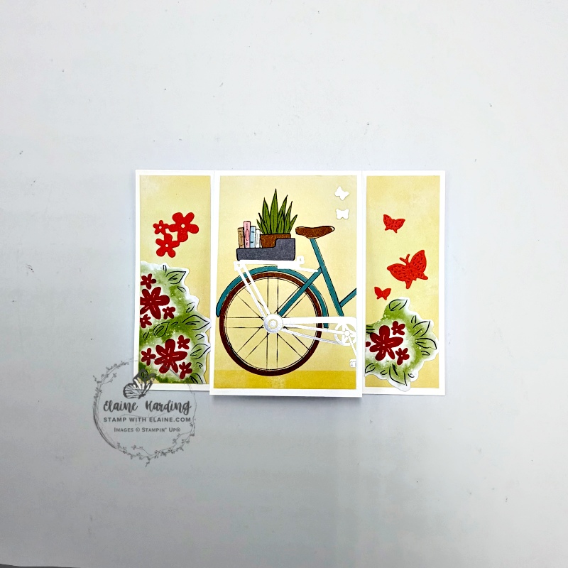mini centre card altered paper pumpkin Biked & Blooms with Wonderful Scenes dies
