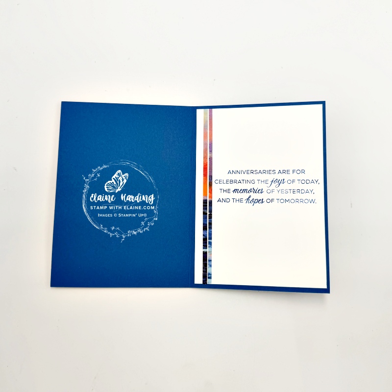inside Blueberry Bushel Sunset Coast anniversary card