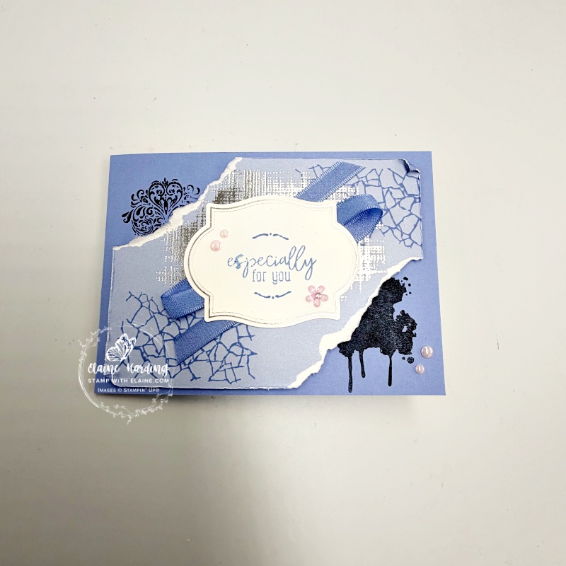 generic silver hot foiled card with Echoes of Details and Flourish & Frames 