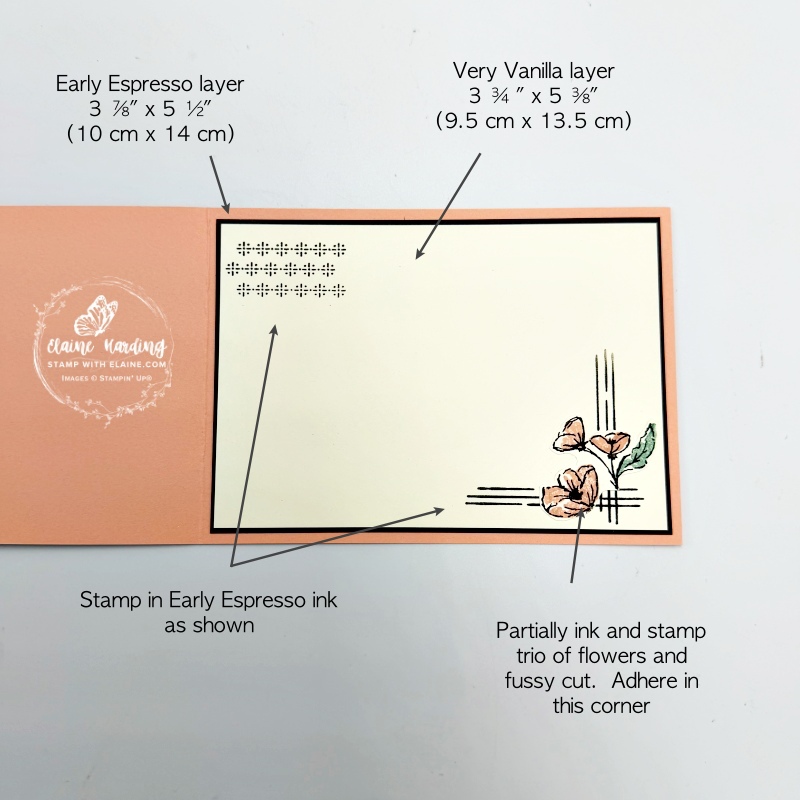 picture instruction for inside landscape crishp cantaloupe card