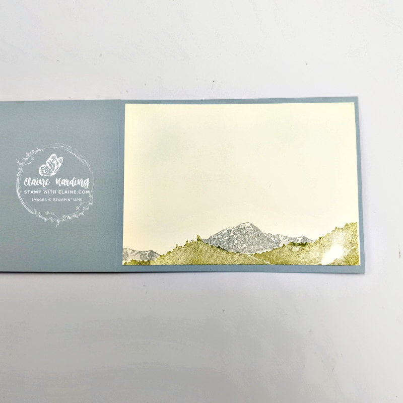 inside landscape framed vignette silver foiled masculine birthday card with Shimmering Scenes