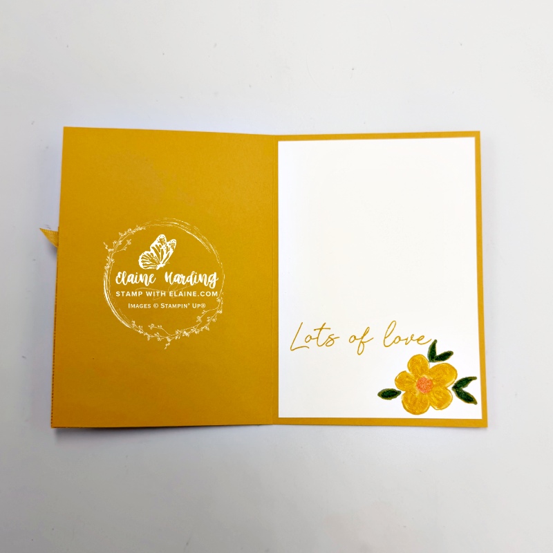 Inside Golden Glow foral Heirloom Boutique card