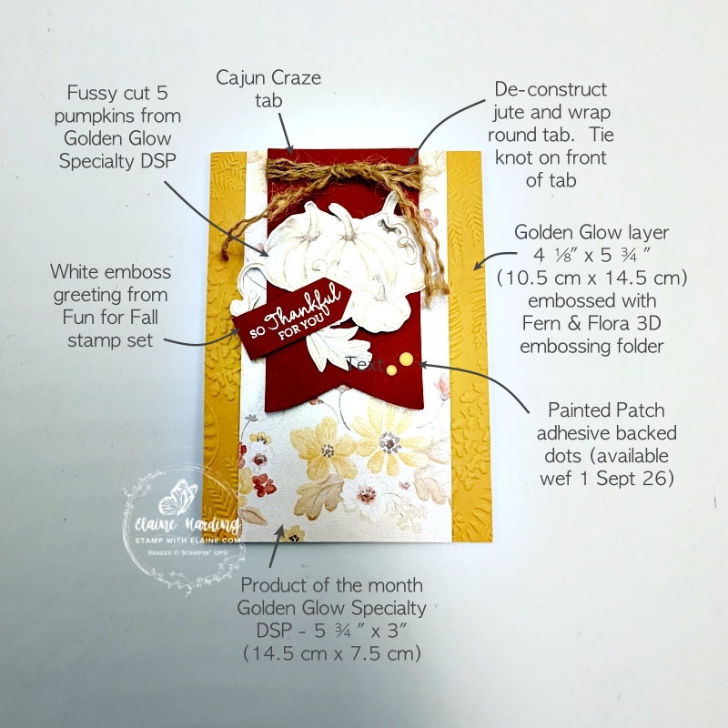 picture instructions for assembling front of Fun for Fall card
