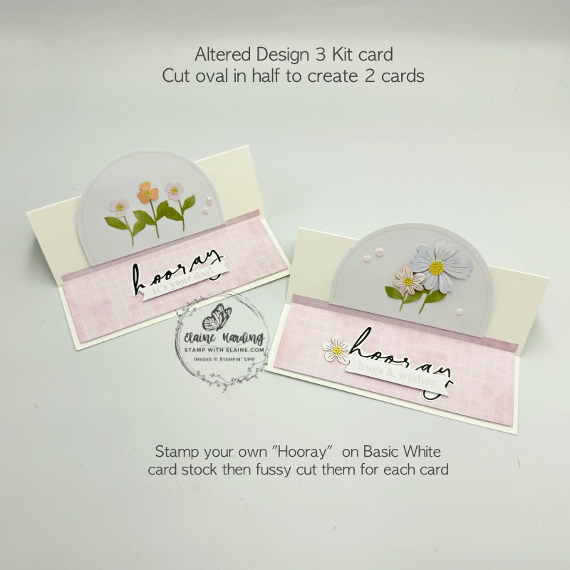 Altered kit card Oval design 0 2 eaself cards oval cut in half