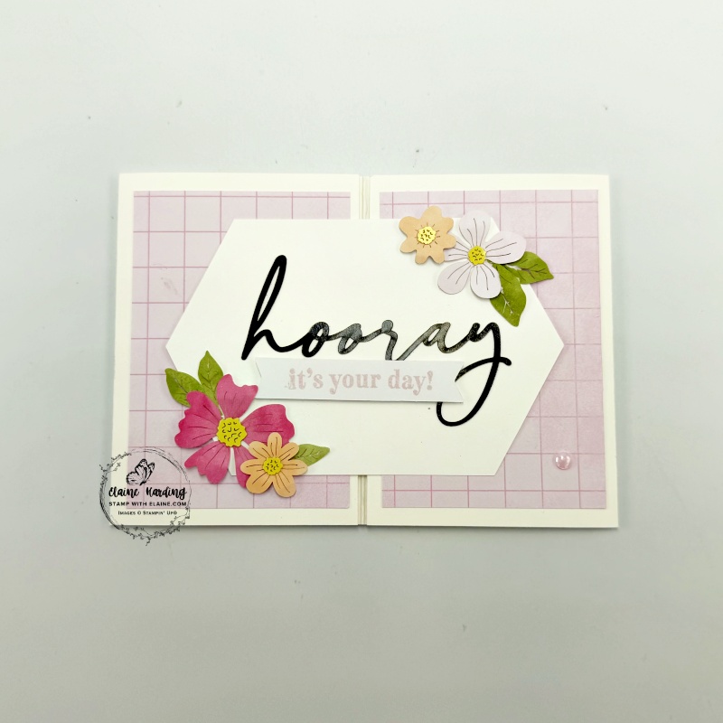 floating panel gate fold with hexagonal label
