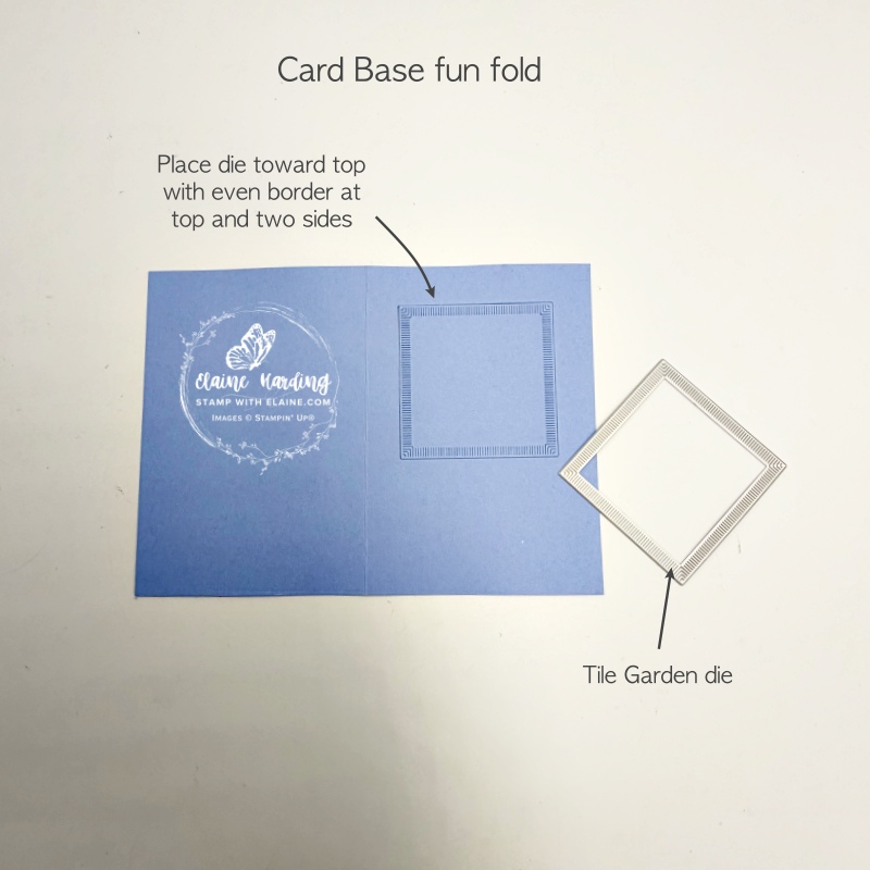 Card base fun fold cutting aperture on front of card