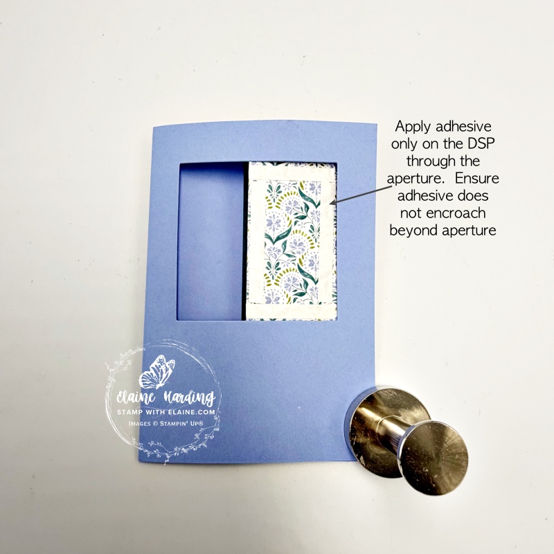 picture instruction where to apply adhesive through aperture