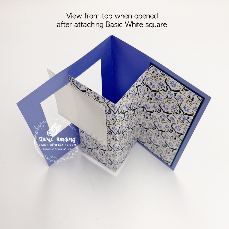 view from top when opened after attaching Basic White square