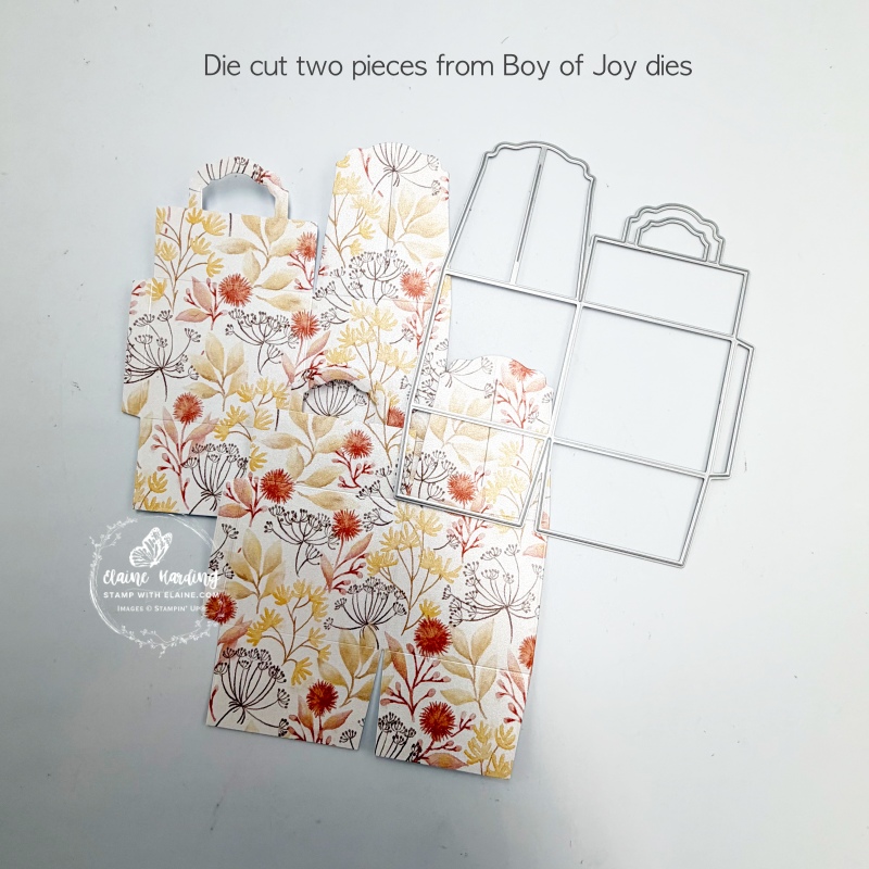 die cut pieces for box of joy box