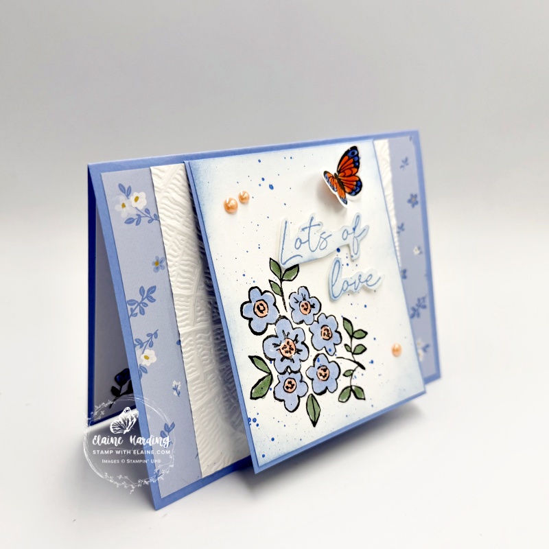 front of Hydrangea Hue double flap fun fold with Heirloom Boutique bundle
