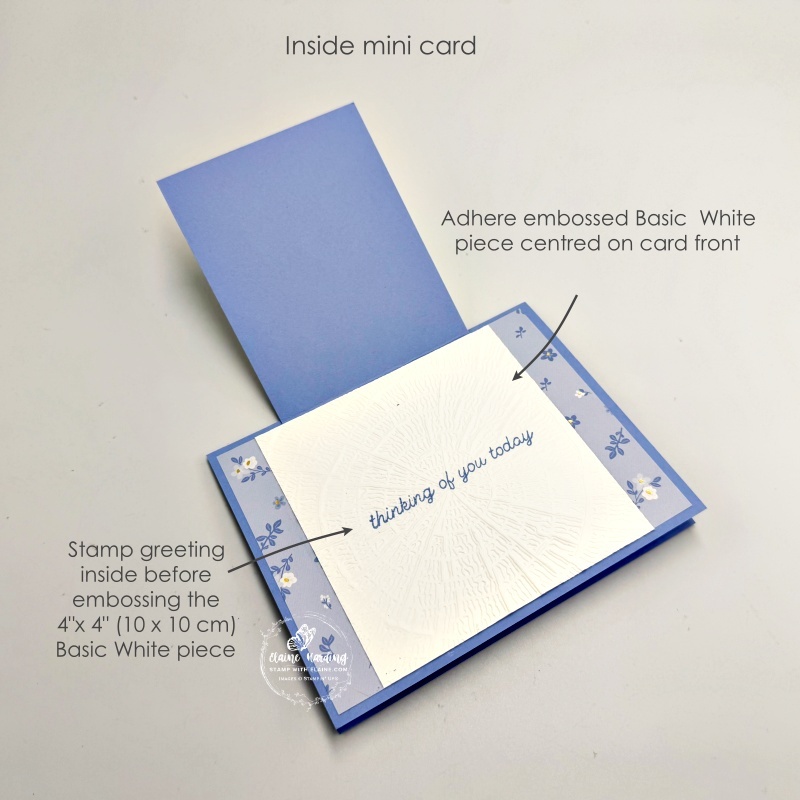picture instructions of embossed layer of double flap Hydrangea Hue card