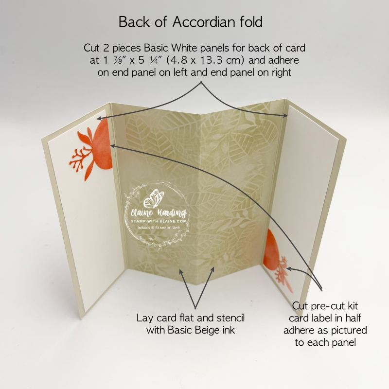 how to decorate back of accordian fold card base