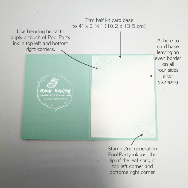 picture instructions inside pool party labels card