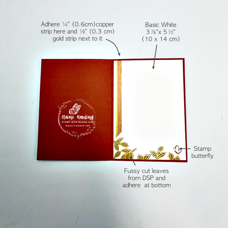 picture instructions for inside of Cajun Craze Luxe Foliage Thinking of you card