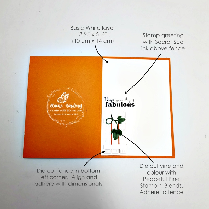 picture instructions of inside of card with Painted Pumpkins bundle