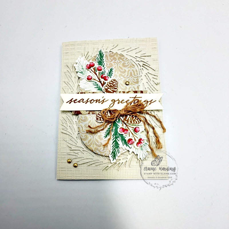 Basic Beige Christmas card with Noel Tidings bundle