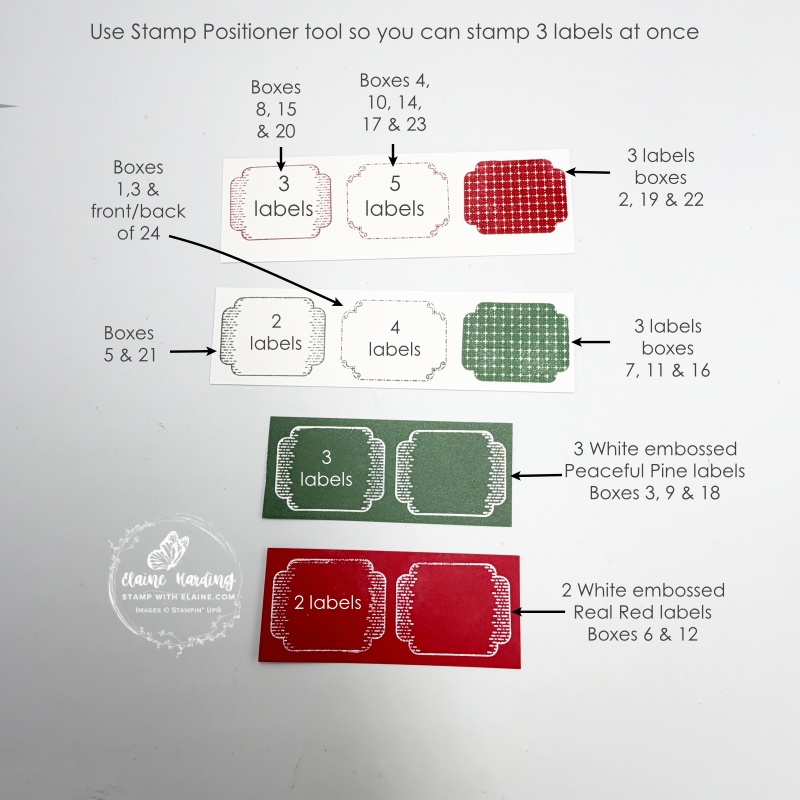 picture instructions on stamping punching advent labels