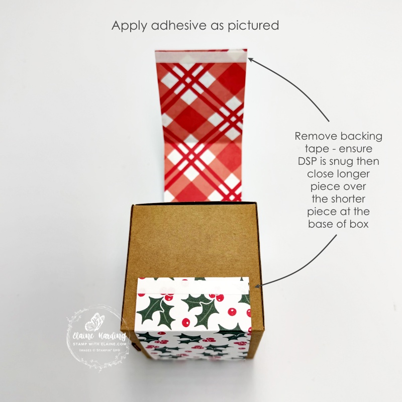 adhering dsp to advent treat box