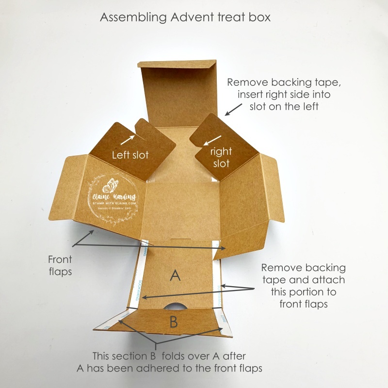 assembling advent treat box step 1