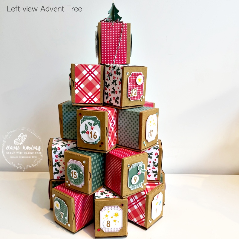 left side view of tree advent calendar