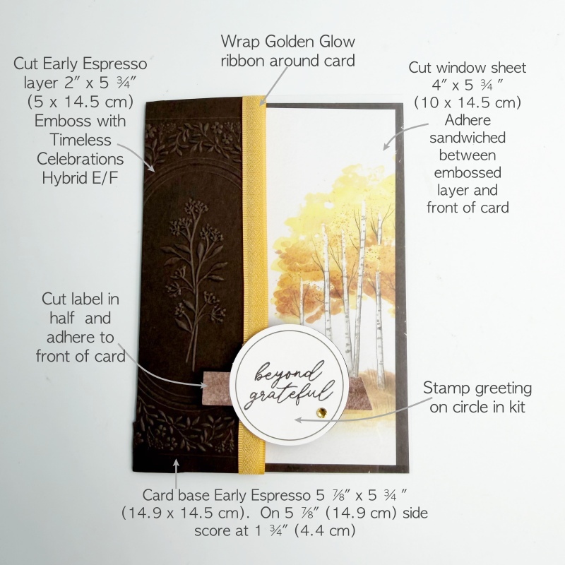 picture instructions altered embossed kit card 1 Aspens of Gratitude