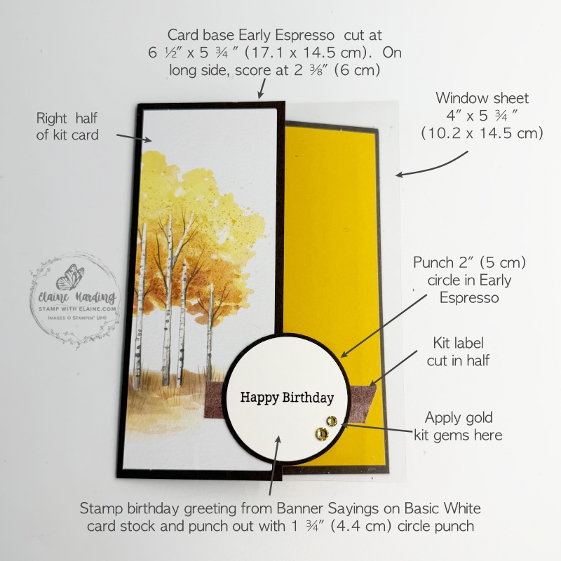 picture instructions of card 2 altered Kit Card 1 design of Aspens of Gratitude