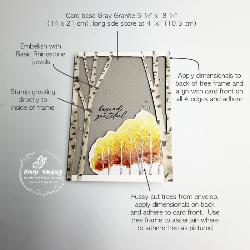 picture instructions on card 3 with envelop from Aspens of Gratitude