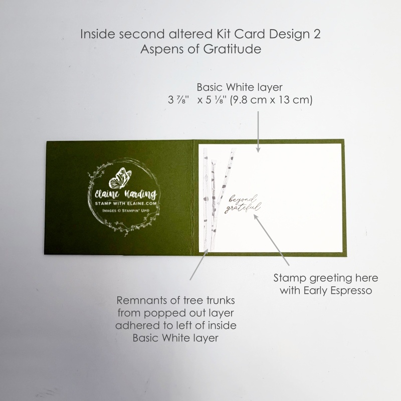 inside picture instructions of second altered card of Kit Card 2 design Aspens of Gratitude