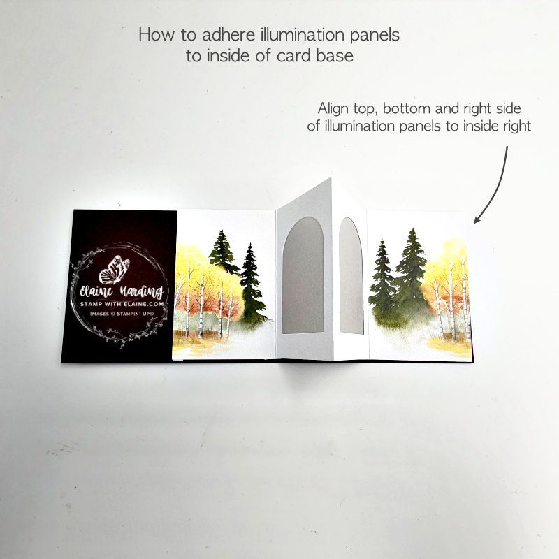 how to adhere illuminary panels to inside of card base