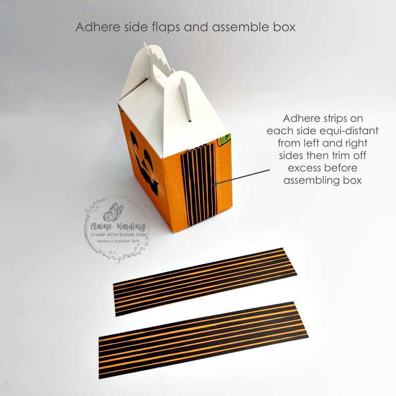 adhering sides and assembling white gabled box