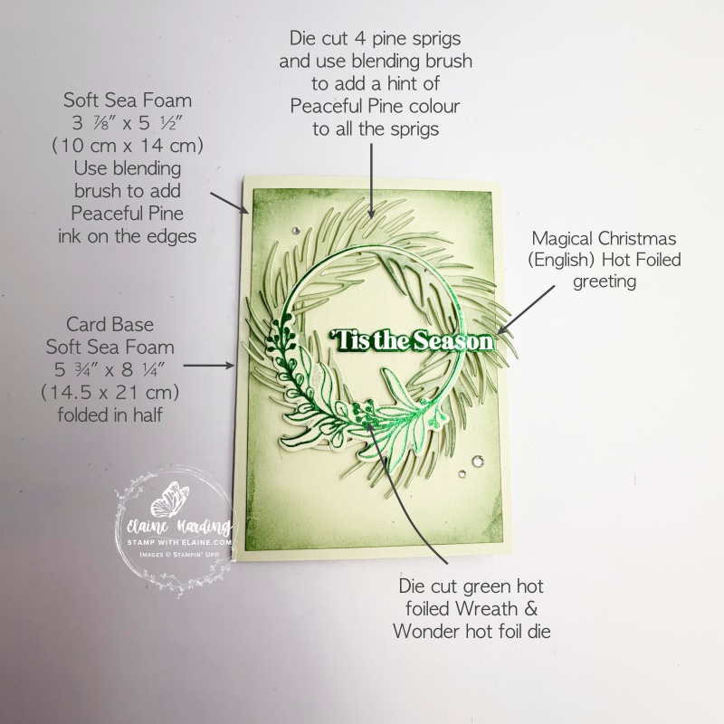 picture instruction of Wreath & Wonder christmas card