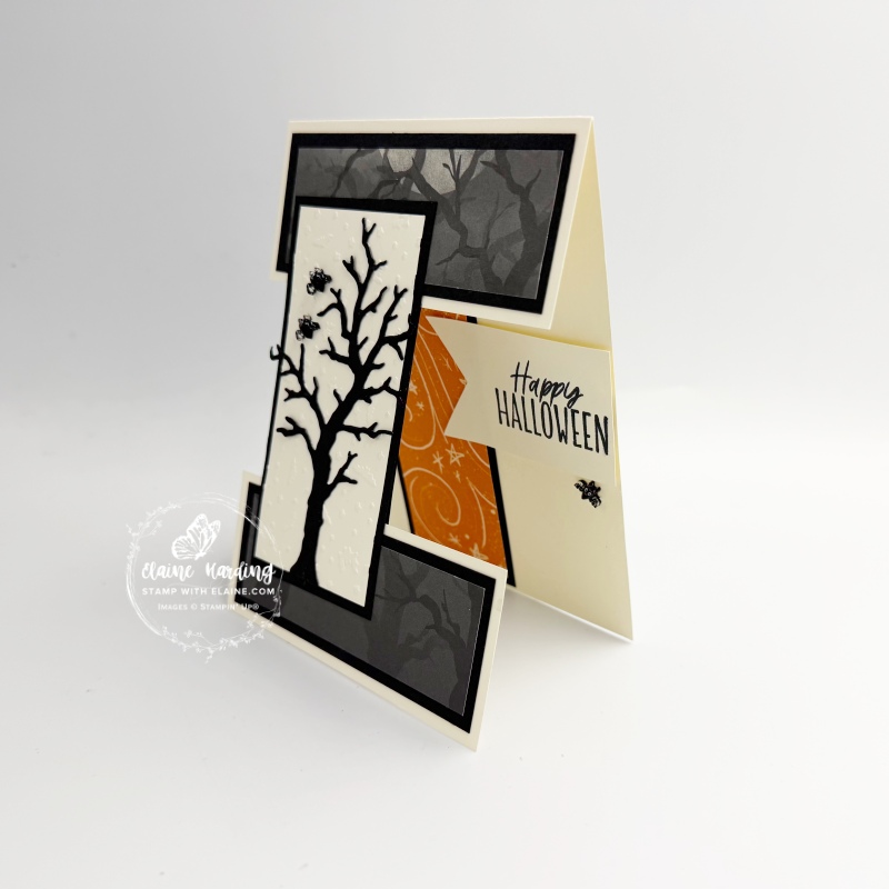 side view bridge fold Halloween card with Oh My Fright bundle
