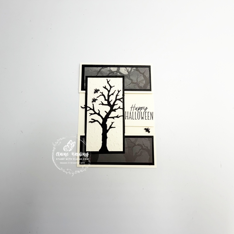 Fun bridge fold halloween card with Oh My Fright bundle