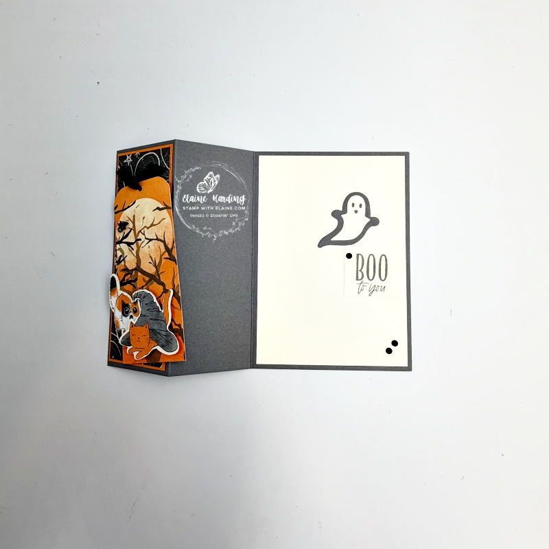 inside z-fold halloween card with oh my fright bundle